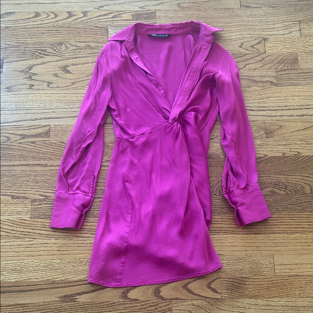 Zara Magenta Colored Dress Size Small